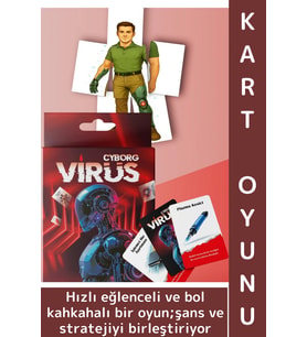 Eğlenceli Ev Parti Arkadaş Ortam Aile Şans Komedi Strateji Beceri Geliştiren Kart Oyunu Virüs-Cyborg