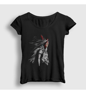 Presmono Kadın Siyah Mask Anime Film Princess Mononoke T-Shirt 454641tt
