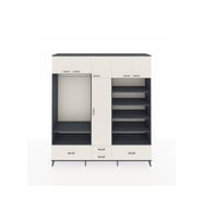 Hyperion Gardrop 18 Raflı 4 Çekmeceli Tek Askılı 220x44x243 Antrasit-Aytaşı/Aytaşı