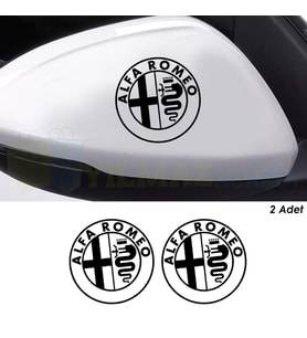 Alfa Romeo Logo Yan Ayna Depo Kapağı Tampon Oto Sticker Etiket Çıkartma 2 Adet