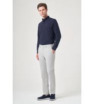 Gri Yan Cep Slim Fit Esnek Chino Pantolon 1003260154