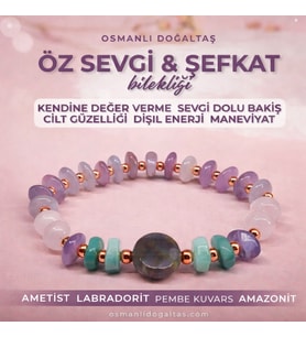 Öz Sevgi Şefkat Bilekliği ( Ametist-Labradorit-Pembe Kuvars-Amazonit )