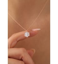 925 Ayar Gümüş Lotus Çiçeği Şans Kolye - 925 Ayar Gümüş Kolye