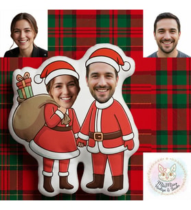 Kişiye Özel Çift Noel Temalı Şekilli Oyuncak Yastık