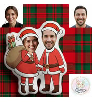 Kişiye Özel Çift Noel Temalı Şekilli Oyuncak Yastık