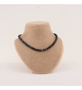Dumortierit Doğaltaş Düğümsüz Kolye 6 mm, M143