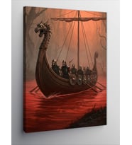 Kanvas Tablo Viking Gemisi Ve Deniz