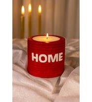 KOKULU DEKORATİF MUM HOME (Kırmızı)