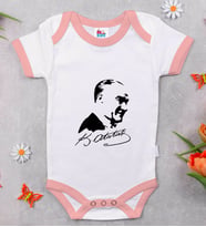 BK Kids Atatürk Temalı Pembe Bebek Body Zıbın-26