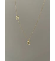 Kişiye Özel Minimal Burç Sembol Harf Kolye 925K Gümüş (Gold)