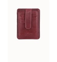 Guard Crazy Bordo Hakiki Deri Dikey Model Kredi Kartlık // GRD260612WT1469