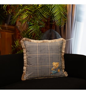 Adawall Home Kareli Picniker Teddy Dekoratif Kırlent