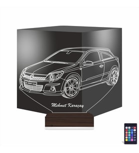 Luvivia Opel Astra Araba Kişiye Özel 3D Lamba - Masa Gece Lambası