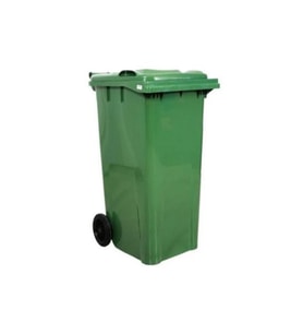 120 Lt Tekerlekli Yeşil Çöp Konteyneri, 2'li Set, Dayanıklı ve Pratik Kullanım
