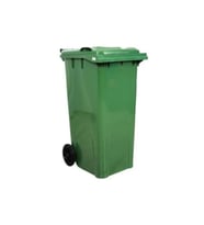 120 Lt Tekerlekli Yeşil Çöp Konteyneri, 2'li Set, Dayanıklı ve Pratik Kullanım