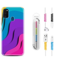 Samsung M21 M22 M23 M30 M31S M32 Kılıf Kablo Koruma Spiral Silikon Renk Cümbüşü 1631