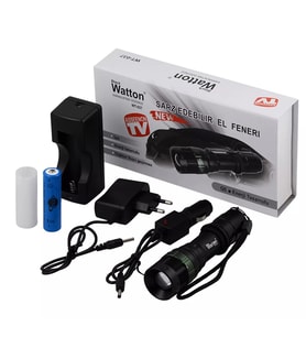 Zoomlu Güçlü El Feneri Ayarlanabilir Işık Açısı Yüksek Performans LED Aydınlatma WT-037