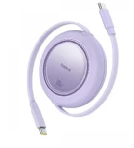 Baseus P10364500213-00 Free2 Pull Mini Kablolu USB-C 100W 2M Mor Şarj Kablosu