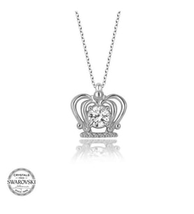 SWAROVSKİ TAŞLI TAÇ 925 AYAR GÜMÜŞ KOLYE