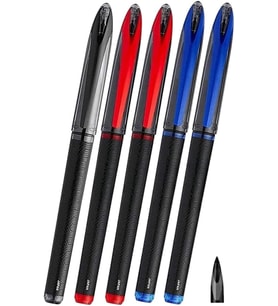 Siyah Kırmızı Pilot Kalem 5 Adet Uniball Air Mikro 0.5 mm Roller Pilot Kalem Uba-188-M Roller Uçlu Likit Mürekkep