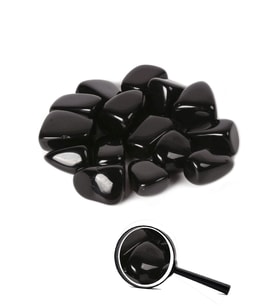 Sertifikalı Tamburlanmış 1.kalite Doğal Sitrin Taşı Kütle Parça Doğal Siyah Gri Obsidyen Taşı Renk (Çok Renkli)