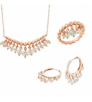 Söğütlü Silver Rose shakira zirkon taşlı üçlü set