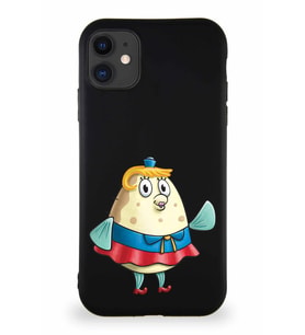 Apple iPhone 11 Soft Premier Kapak Bayan Puff Tasarımlı Silikon Kılıf - Siyah (Şeffaf)
