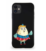 Apple iPhone 11 Soft Premier Kapak Bayan Puff Tasarımlı Silikon Kılıf - Siyah (Şeffaf)