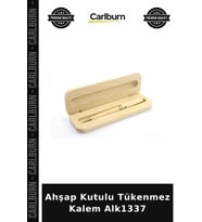 Özel Üretim Hediye Ofis Kırtasiye Ahşap Kutulu Tükenmez Kalem Alk1337
