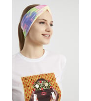 Batik Gökkuşağı, butik tasarım Kadın Bandana Saç Bandı, ekstra yumuşak,  Esnek, doğal, pamuklu Penye (Çok Renkli)