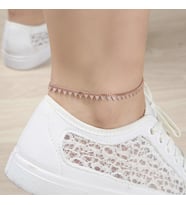 GÜMÜŞ ROSE ZİRKON TAŞLI ÜÇGEN HALHAL (Rose-Beyaz)