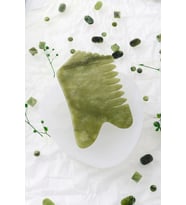 Yeşim Taşı Doğal Taş Gua Sha Tarak (Yeşil)