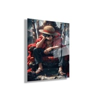 Temperli Gerçek Cam Tablo Karakter Monkey D. Luffy Görseli