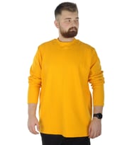 Mode XL Büyük Beden Uzun Kol Yarım Balıkçı Kazak 22558 Hardal