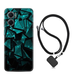 Xiaomi Redmi Note 11E Kılıf Resimli Boyun Askılı İpli Desenli Silikon Green Prizmas 1348