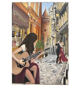 Orijinal Kanvas Galata Tablo 50x70