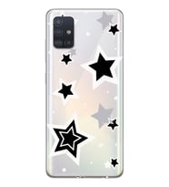 Samsung Galaxy A51 Uyumlu Yıldızlar Tasarımlı Şeffaf Telefon Kılıfı