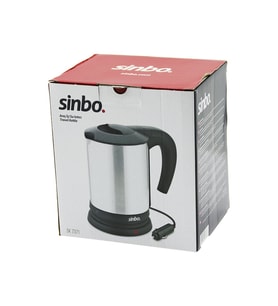 SİNBO SK-7371 12V ARAÇ İÇİ KETTLE PASLANMAZ ÇELİK SU ISITICISI 0.8LT 120W ÇAKMAKLIK FİŞLİ PLASTİK KAPAK - KULP (5668)