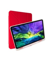 Durukar® iPad Pro 12.9 (2021) Kılıf Kalemlikli Mars Tablet Kılıfı - Kırmızı