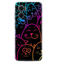 Xiaomi Redmi Note 11E Kılıf Silikon Desen Özel Seri Neon Cats 1790