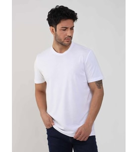 Beyaz Erkek Slim Fit Düz O Yaka T-shirt - 105456