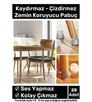 Premium Kaydırmaz Çizdirmez Mobilya Masa Sandalye Zemin Koruyucu Silikon Pabuç Ayak Kılıf 28 Adet