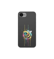 iPhone 16e ile uyumlu Splash arı tasarımlı şeffaf silikon kılıf