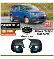 Peugeot Rifter 2019 Sonrası Uyumlu Batman Yarasa Ayna Kapağı Piano Black ABS Plastik Sağ Sol Takım