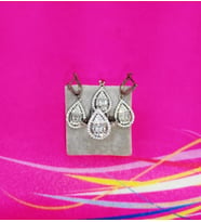 Damla Baget Taşlı Gümüş Set & Takım