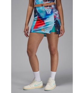 Nike Jordan Printed Knit Womens Skirt Grafik Baskılı Taytlı Kadın Günlük Etek Mavi