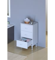 Eliusta Seçer 3 Çekmeceli 35 cm Banyo ve Mutfak Dolabı Beyaz 35x75x32,5 cm Çok Amaçlı Organizer Dolap