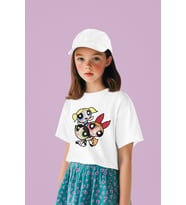 Unisex Powerpuff Girls Baskılı Çizgi Film Çocuk Tişört (1-12 Yaş)