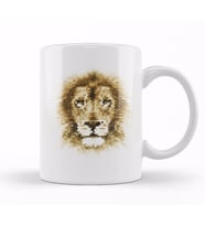 Geometric Animal Lion Kupa Bardak Porselen