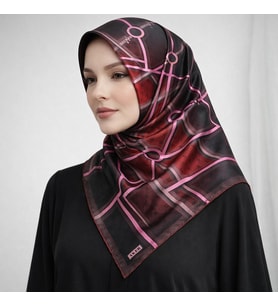 Aker Sura İpek Eşarp -8922701 (Siyah-Bordo)